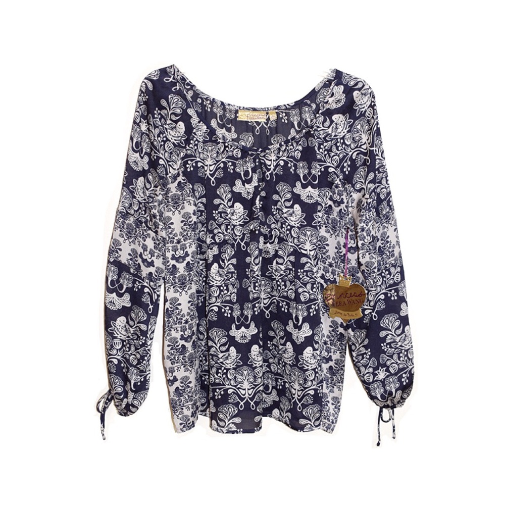 Princess Vera Wang Birds Nest Print Peasant Top